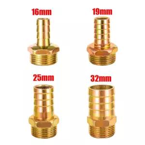 1 BSP 수나사 금속 커넥터 16/19/25/32mm 호스 바브 공압 파고다 커플러 관개 파이프 배관 피팅으로 감소