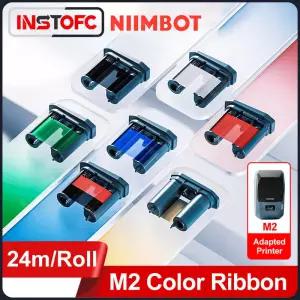 장기 보관 Niimbot M2 열전사 라벨 용지 컬러 인쇄 리본 흰색/은색/투명/케이블 스티커