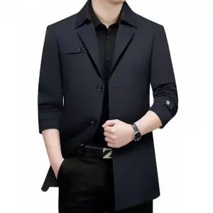 하프 남성용 슬림핏 코트 트렌치 비지니스 데일리룩 봄가을 정장 헨리넥 기장 인기3