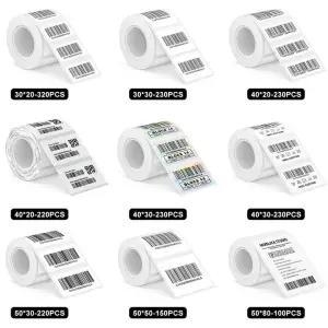 마크라이프 P50 E210 라벨 프린터용 홀로그램 스티커 M110 M220 M221 메이커용 흰색 감열지 투명