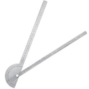각도 측정기 두 팔 스테인리스 스틸 측정기, / 11.8인치) 0-180도(30cm