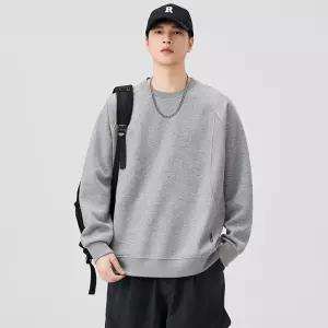룽나루 남사친 캐주얼 맨투맨 솔리드 라운드 봄가을겨울 기모 상의 HO3