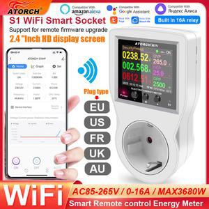 검침기 AC 220V 스마트 라이프 WIFI 소켓 스위치 디지털 미터 원격 KWH 에너지 전기 전력계 주파수 전력 AMP
