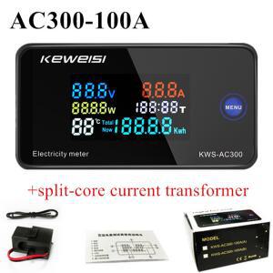 검침기 6 IN 1 KWSAC300 100A 디지털 리셋 전력계 AC KWH 전력 기능 LED 전압계 KWS 에너지 볼트 전류계 미터 와트