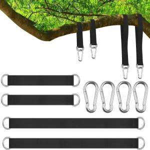 XonyiCos 4 PCS 숏 스트랩 트리 스윙 걸이 키트 카라비너 헬스장 피트니스 케이블 기계 연장용 헤비 듀티