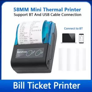 58mm 접착 라벨 프린터 모바일 무선 블루투스 티켓 빌 지원 BT USB For Android Windows 영수증