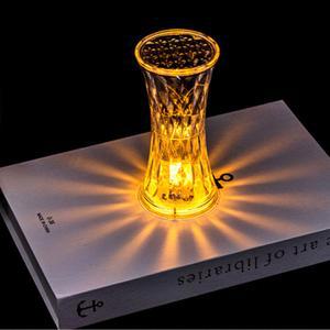 LED초 LED 크리스탈 테이블 램프 FLAMELESS 침실 조명 파티 양초 배터리