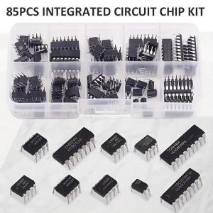 85피스 10 가지  NE555 LM324 LM393 UA741 ULN2803 LM358 NE5532 PC817 집적 회로 DIP IC 조합 칩 키트