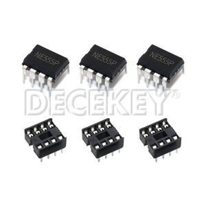 20개 각 10개 NE555 IC 타이머 프로그래밍 발진기 칩 및 8핀 DIP 소켓