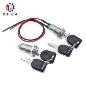 전자 키 스위치 로터리 12mm 2 1A 아연 합금 1PC ON OFF 휴대폰 잠금 보안 전원 버튼 관형 터미널