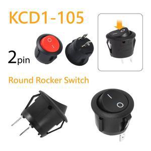 5개입 원형 로커 2핀 소형 스위치 자동차 대시보드 3A 250V AC 6A 125VAC 전원 버튼