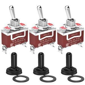 3PCS 30A 방수 토글 스위치 12V ON Off 3 핀 SPDT 볼트 DC 웨이 자동차 용 부트 캡 커버 포함