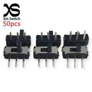 50PCS MSS-12D19 측면 3핀 삽입형 소형 토글 스위치 1P2T DC 12V 50mA 2단 속도 전원 슬라이딩 3.5 x 9
