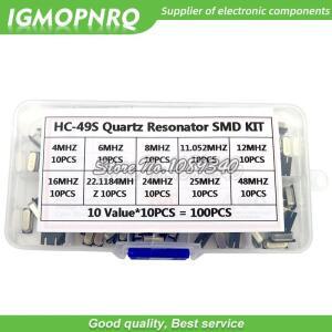 10Values HC-49S 석영 공진기 SMD 수정 발진기 키트 4MHz 12MHz 2Pin diy 전자 세트