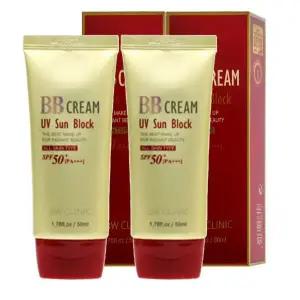 Butycodi 비비 크림 선블록 50ml 2개 자외선 차단 파운데이션 올인원 톤업 잡티 커버