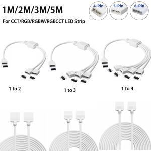4Pin RGB 커넥터 확장 허브 1 ~ 2 3 4 분배기 와이어 1m 2m 3m 5m 5050 3528 LED 스트립 조명용 케이블