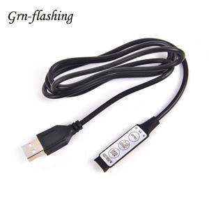 RGB 컨트롤러 0.5m 1m 5V USB 커넥터 케이블 4핀 라인 3 키 조광기 5050 2835 LED 스트립 리본 TV 백라이트