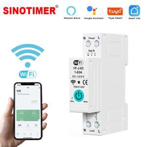 의 공급 업체  핫 1P  N WIFI 스마트 시간 스위치 에너지 미터 KWH 모니터링 타이머 릴레이 TUYA Smartlife