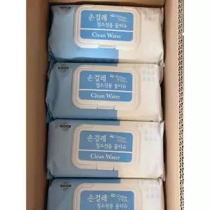 미엘 클린워터 물걸레 베이킹소다 물티슈 청소용 엠보싱 일회용 80매 X 10팩