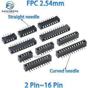 10/100 피스 FPC 2.54mm 피치 커넥터 플랫 유연한 케이블 소켓 필름 스트레이트 핀 OR 구부러진 발 양면 곡