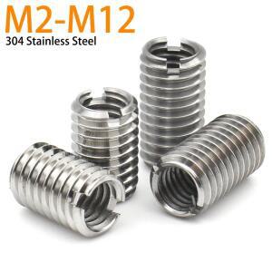 123510pcs M2-M12 스테인레스 스틸 Sotted 내부 외부 셀프 태핑 스레드 삽입 어댑터 나사 너트 슬리브 변환