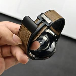 삼성호환 갤럭시호환 시계 용 20mm 퀵 피팅 가죽 밴드 6 5 4 40 44mm pro 45 for 6/4 classic 43 42 간격
