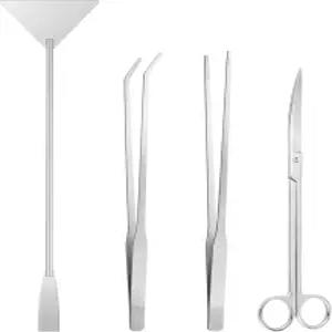 오톰버 아쿠아스케이프 도구 수족관 키트 - 4PCS 테라리움 용품에는 테라리움용 긴 핀셋 먹이통 가위 어항