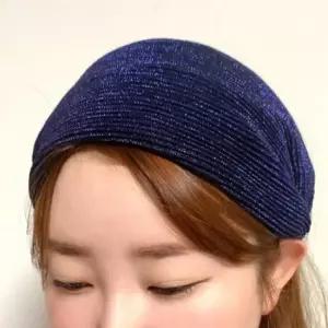 13cm 레트로 헤어 밴드 와이드 골지 펄 넓은 머리띠 반짝이헤어밴드 앞머리헤어밴드