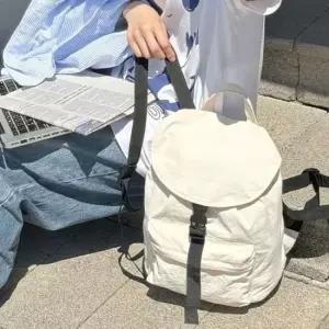 심플데일리 전면 컬러 버클클로징 백팩 여자 지퍼포켓