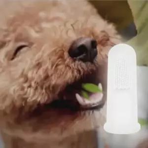 강아지 고양이 휴대 애완 동물 손가락 칫솔 치아 청결 치석 제거 구강 미니 소형견