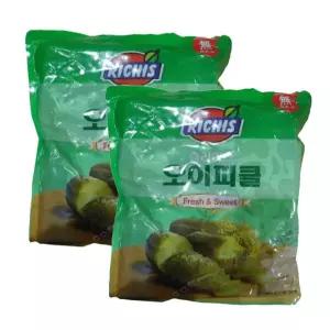동서 리치스 슬라이스 오이 피클 3kg x 2개 업소용 식당용 대용량 요식업 반찬 피자 파스타 양식 레스토랑