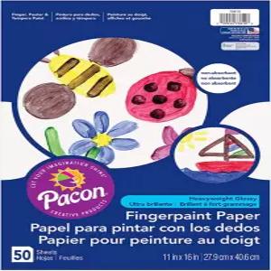 PACON PAC7360 핑거 페인트 종이 인치 x 흰색 50매