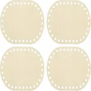 파티킬 6인치 x 4인치 크로셰 바구니 바닥 DIY 공예 직조 제작을 위한 나무 받침대 4Pcs 타원형 빈 뜨개질