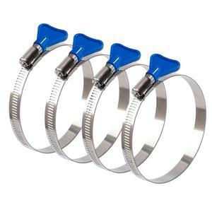 ISPINNER 4PCS 키형 스틸 스테인리스 건조기 클램프 304 호스 기어 4인치