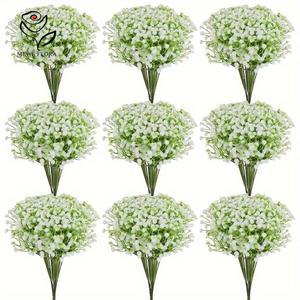 꽃철사 30PCS 인공 화이트 BABYS 호흡 꽃 꽃다발 꽃꽂이 파티 한 터치 홈 장식에 GYPSOPHILA 대 결혼식