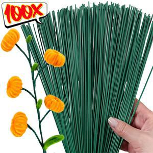 꽃철사 그린 꽃 줄기 와이어 인공 머리 스틱 배열 DECORS 장미 파티 꽃다발 봉 CARFTS