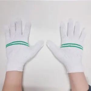 고품질 10켤레 줄무늬 기사장갑 면장갑 그린 두줄 시장 막일 벌초 일장갑 (WD463D6)
