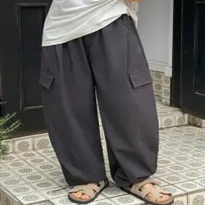 챠콜린 쿨 카고 와이드 밴딩 팬츠 (one color)