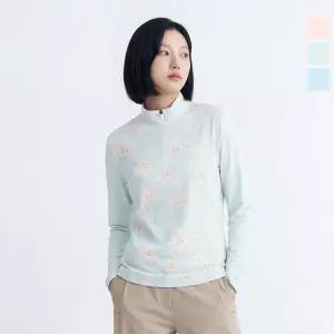 웨스트우드 여성 리프 프린트 긴팔 집티_WO2WTTS326