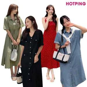 [핫핑] 44~110/봄 신상&베스트/롱원피스/미니원피스/니트/쉬폰/프릴/데님/뷔스티에/레이어드/데일리/하객룩/모임룩/빅사이즈