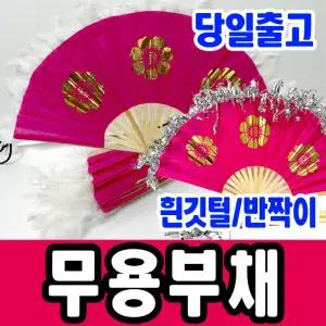 [문구티쳐] 부채춤 무용부채/ 반짝이 부채 / 깃털부채 / 흰깃털 무용 부채 부채춤 학예회 운동회