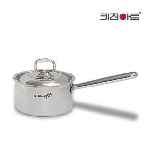[키친아트] 아이사랑 인덕션냄비 통3중 304스텐 편수냄비 14cm 커버포함