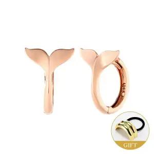 [비앤비골드] (5월베스트) 당일발송 14K/18K 심플 고래꼬리 원터치 링귀걸이 한쌍 PNE26173