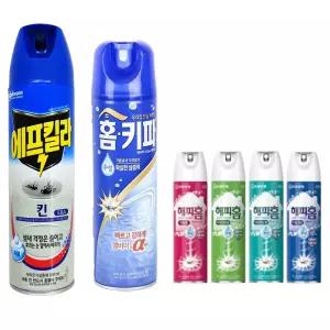해피홈 수성 에어로솔500ml 1개 / 에프킬라 킨에어500ml 1개/ 모기약