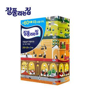 잘풀리는집 리얼 실키 각티슈 (250+20매x3각) 미용티슈