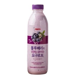 [서울우유] 블루베리의 상큼함이 살아있는 요구르트 750ml 4개