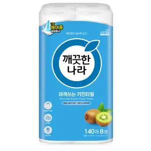 깨끗한나라 키친타올 아껴쓰는 140매 8롤 x 3개