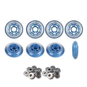 플레이어가 선택한 롤러 하키 휠 힐로 세트 76mm 80mm 소프트 블루 인라인 스케이트 ABEC 5 베어링