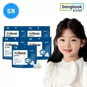 동국제약 자일리팝 자일리톨 캔디 퓨어 5봉 무설탕 핀란드산 자일리톨 사탕 캔디