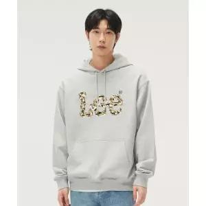 LEE 리 카모 로고 후드 티셔츠 그레이 246515